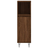 Bathroom Cabinet Brown Oak 30x30x100 cm Engineered Wood 831563