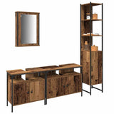 Bathroom Furniture Set with Door 4 pcs Old Wood Engineered Wood 3332589
