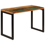 ZNTS Dining Table 115x55x76 cm Solid Reclaimed Wood and Steel 247332