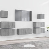7 Piece TV Cabinet Set Grey Sonoma Engineered Wood 3120288