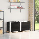 Pallet Collars 3 pcs Black 150x50 cm Solid Wood Pine 3295379