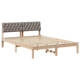 Bed frame Brown and taupe 150 x 200 cm Solid pine wood 878602