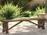 Garden Bench Burnt Wood Solid Fir Wood 115 cm Durable 365112