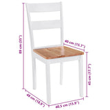 Dining Chairs 4 pcs White Solid Rubber Wood 245369