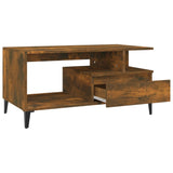 Coffee Table Smoked Oak 90x49x45 cm Engineered Wood 819625