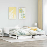 Daybed with Trundle and Drawers without Mattress White 80x200 cm 3302216
