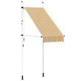 Manual Retractable Awning 100 cm Yellow and Blue Stripes 145830
