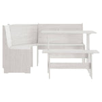 3 Piece Dining Set REINE White Solid Wood Pine 3096568