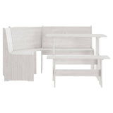 3 Piece Dining Set REINE White Solid Wood Pine 3096568