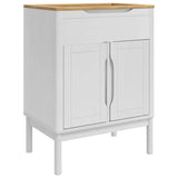 Bathroom Furniture Set FLORO 2 pcs White Solid Pine Wood 3385882