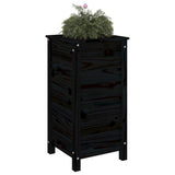 Garden Planter Black 40x40x78 cm Solid Wood Pine 825279