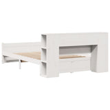 Bookcase Bed without Mattress White 120x200cm Solid Wood Pine 3322436