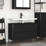 Bathroom Basin Cabinet with Drawers Black Oak 90x34.5x60 cm 861877