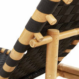 Sun Lounger with Black Woven Webbing 55x200x30 cm Bamboo 4108233