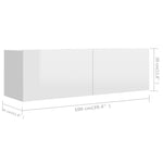 ZNTS TV Cabinets 4 pcs High Gloss White 100x30x30 cm Engineered Wood 3079271