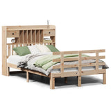 Bookcase Bed without Mattress 135x190 cm Double Solid Wood Pine 3322786