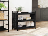 Kitchen Trolley Black Oak 70 x 30 x 82 cm Engineered Wood 879626