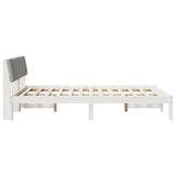 Bed frame White and light grey 140 x 190 cm Solid pine wood 878688
