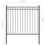 ZNTS Garden Fence Steel 1.7x0.8 m Black 146312