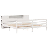 Bookcase Bed without Mattress White 180x200 cm Super King Solid Wood Pine 3322210