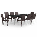 Garden Dining Set Brown and Black 3099388
