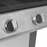 Gas Barbecue Grill with Wheel Silver Steel with Metal Hose 43047