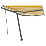 Manual Retractable Awning with LED 300x250 cm Yellow and White 3069703