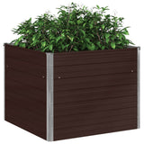 45712 Raised Garden Bed Brown 100x100x77 cm Galvanised Steel