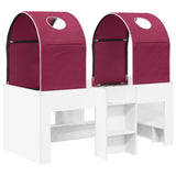 Bed with Tunnel 4 pcs White and Red Engineered Wood 3423489