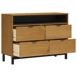Drawer Cabinet FLAM 110x40x80 cm Solid Wood Pine 376070