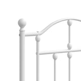 Metal Bed Frame without Mattress with Footboard White 140x190cm 353506