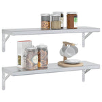 Wall Shelves 2 pcs 75x23.5 cm Silver Stainless Steel 3214507