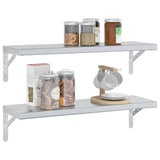 Wall Shelves 2 pcs 75x23.5 cm Silver Stainless Steel 3214507