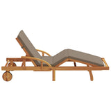 Sun Lounger Solid Acacia Wood Taupe 4105530