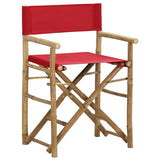 Director's Chair Set of 2 Red Bamboo, Polyester Standard 313031