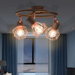 Ceiling Lamp with 3 Spotlights E14 Black and Copper 244390