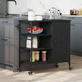 Kitchen Trolley Black Oak 87.5 x 39 x 84.5 cm Engineered Wood 871665