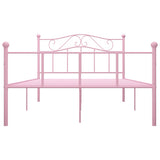 284539 Bed Frame without Mattress Pink Metal 120x200 cm