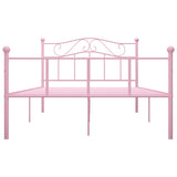 284541 Bed Frame without Mattress Pink Metal 160x200 cm