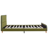 Bed Frame without Mattress Green Fabric 135x190 cm Double 281113
