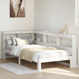 Bookcase Bed without Mattress White 100x200 cm Solid Wood Pine 3324389