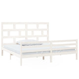 3101304 Bed Frame without Mattress White Solid Wood 200x200 cm