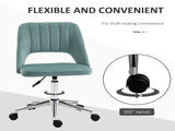 Mid Back Office Chair Velvet Fabric Swivel Scallop Shape Computer Desk Chair for Home Study Bedroom T3398P328243