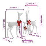Reindeer Family White and silver Mesh, metal Extra Tall 329771