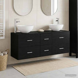 Bathroom Cabinet Set 3 pcs Black Oak 49.5 x 35 x 63 cm 3405796