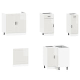 11 Piece Kitchen Cabinet Set "Porto" Gloss White Engineered Wood 3314963