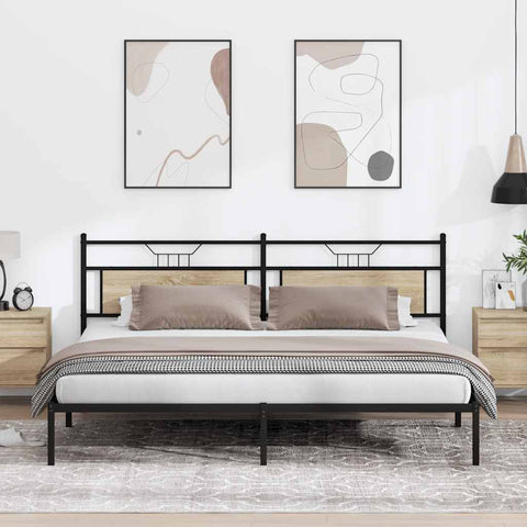 Bed Frame without Mattress Sonoma Oak 200x200 cm Engineered Wood 4106799