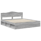 Bed Frame Grey Sonoma 180 x 200 cm Solid Pine Wood 3412867