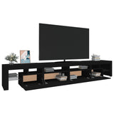 TV Cabinet with LED Lights Black 260x36.5x40 cm 3152779