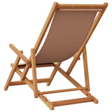 ZNTS Folding Beach Chairs 2 pcs Taupe Fabric and Solid Wood 3214488